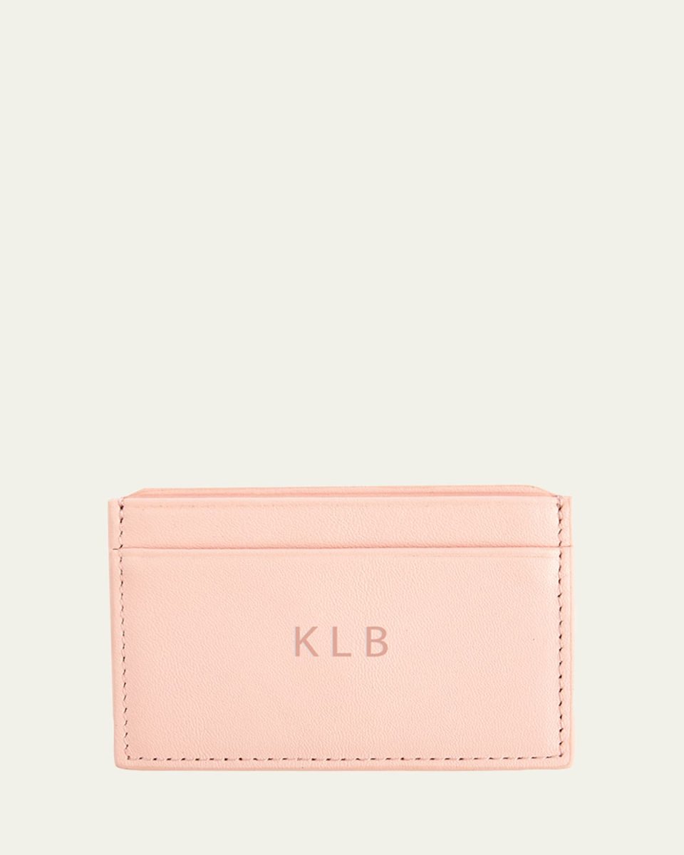 Monogrammed RFID Blocking Leather Card Wallet